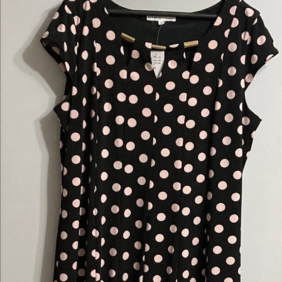 NWT Cap- sleeve pink polka dot dress - Picture 3 of 6